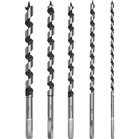 Brocas hexagonales para madera, brocas en espiral, brocas para madera gruesa, brocas para carpintería, brocas para carpintería, juego de brocas para madera, 6 mm/8 mm/10 mm/12 mm/14 mm, 5 piezas (1/4)