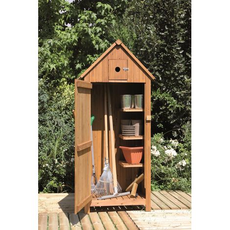 Capanno per attrezzi ed utensili da giardino con 3 scompartimenti in legno di Abete "Made in Italy" (1/8)