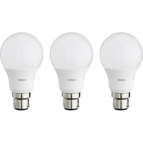 Osram Base Classic a Lampada LED, B22d, Bianco, 806 lm, 3 Unità, 8.5 W = 60 W