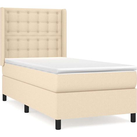 Maison Exclusive - Boxspringbett mit Matratze Creme 100x200 cm St (1/5)
