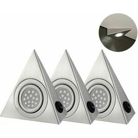 VURAHOME -Lot de 5 spots LED, triangulaires, pour éclairage d'armoire de cuisine, blanc / chaud (1/4)