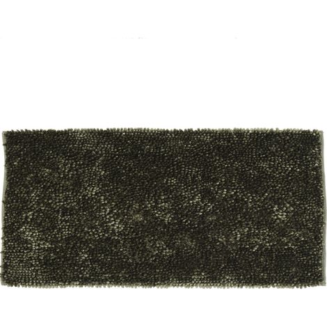 Tapis de bain déco fil doré en polyester kaki 50x80cm