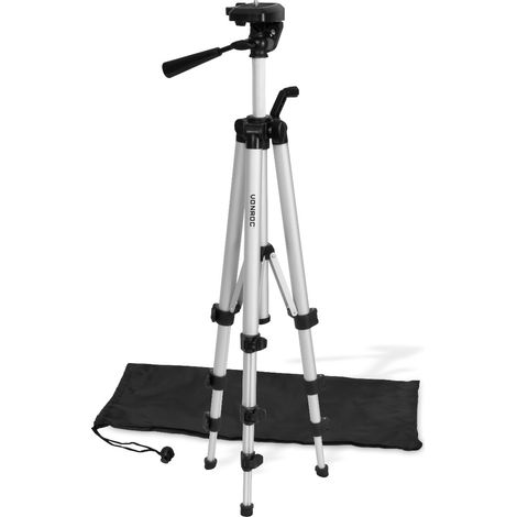 Vonroc – Trépied pour niveau laser 37-110cm – Aluminium léger – Tête rotative 360° – Ajustable pour chantiers et projets de précision