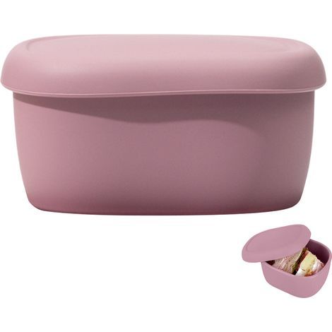 Boîte à bento en silicone - Or rose - Grand modèle (1/5)