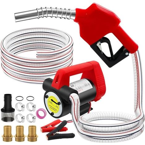 Pompe Transfert Diesel 12V 200W Pompe Gasoil Electrique Pompe à Carburant Auto-Amorçante PompeDiesel 45l/min