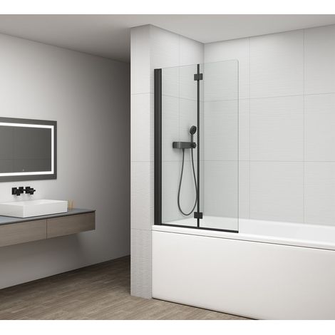 ROTA BLACK Pare-baignoire 900 mm, verre transparent (1/2)