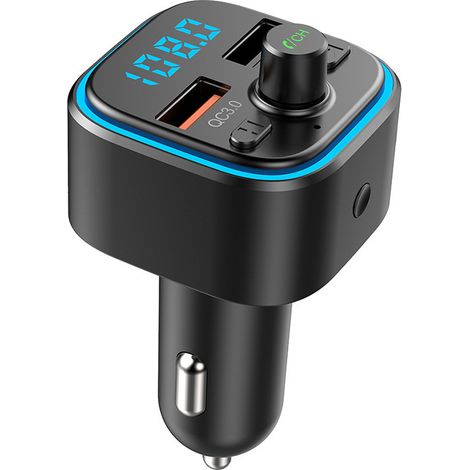 T32 Neuer Auto-MP3-Bluetooth-Player mit Karteneinschub, QC3.0-Schnellladefunktion, Bluetooth-Ladegerät, FM-Transmitter – Schwarz (1/4)