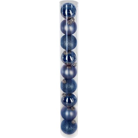 Lot de 9 Boules de Noël "Colorama" 6cm Bleu Nuit