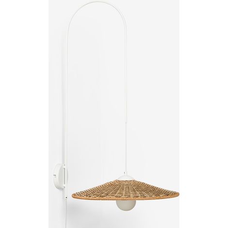 SKLUM Sopant Außenwandleuchte aus Eisen und Kunstrattan Weiss ↑100 cm                                 