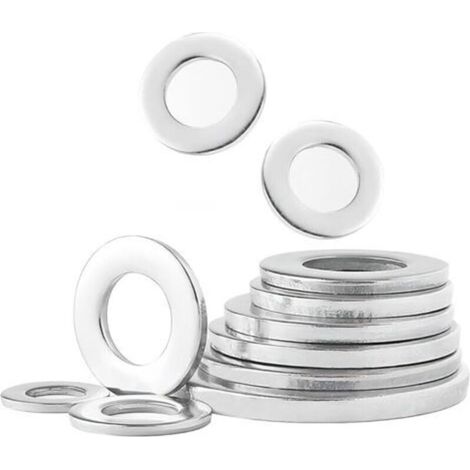 20 Pieces Round Flat Washers, M6 x 12mm O-Ring Metal Washers for Sealing Screws, Bolts, Silver (1/5)