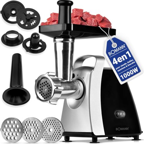Hachoir à Viande 1000 W FW 6067 CB, Fonction Reverse, Inox et Noir (1/5)