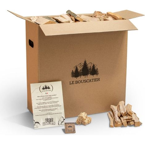 Bois d'allumage et Chauffage Allume feu pour cheminée poêle Four Pizza ooni cuisinières Barbecue Weber Charbon et brasero. 12 kg Bois séché hêtre chêne Boite Allumette Offerte