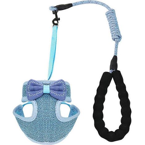 Arnés para mascotas con correa pectoral y lazo, chaleco para gatos, 3 piezas, arnés ajustable azul (1/5)