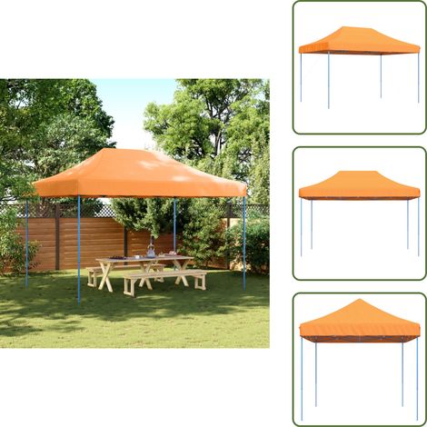 Partyzelt Faltbar Pop-Up Orange 410x279x315 cm - Outdoorzelt - Partyzelt - Sonnensegel - Gartenpavillon - Markise (1/5)