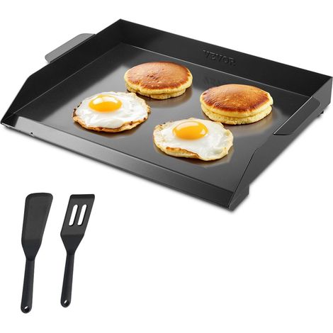 Plaque Rectangulaire en Acier au Carbone 22x16 pouces, Griddle Universel pour BBQ, Cuisine Portable pour Camping et Fête (1/5)