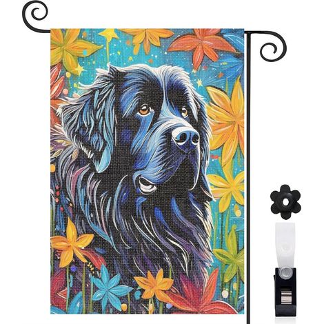 Drapeau de jardin Bienvenue en tissu polyester durable 45 x 30 cm lavable maison de campagne (1/5)