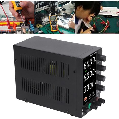 Alimentation régulée CC réglable avec affichage numérique DPS3010U, alimentation de bureau régulée avec encodeur, boutons de réglage grossier et fin, ports de charge rapide USB et Type-C, norme europé (1/5)