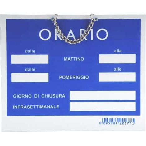 Tempopol Bleu Horaires d'ouverture cm 15X11