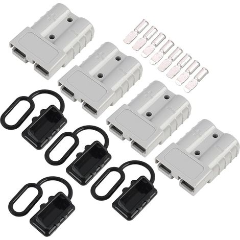 Anderson Fiche 50 A, connecteur de batterie 50 A avec protection contre la poussière, connexion rapide de la batterie 600 V pour voiture, camping-car, bateau, systèmes solaires, remorques, connecteurs (1/5)