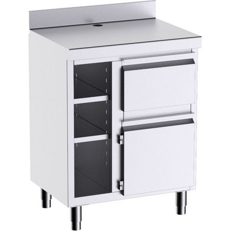 Table Inox pour Machine à Café avec Plan de Travail - Gamme 600 - Distform