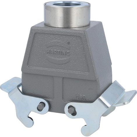 HARTING Han 10B Capot haut, 1xM25 sortie de câble droite, avec 2 étriers transversaux Presse-étoupe M25 Plage de serrage 9,0 mm - 17,0 mm - 1 Stück (1/2)