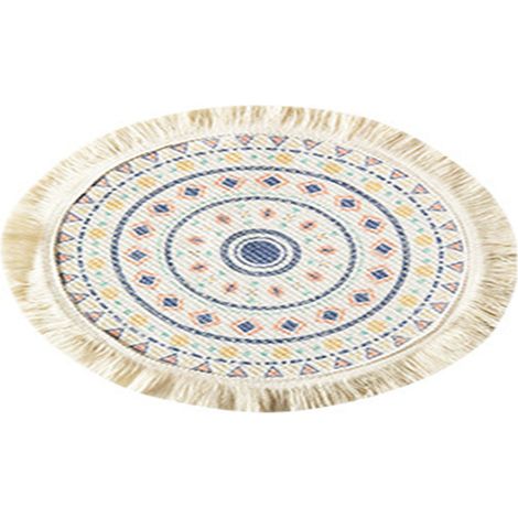 Set de table rond en coton et polyester, doux et confortable, tissé avec pompons, pour la décoration de la cuisine (ES) (1/5)