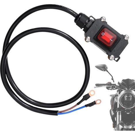 Kit de coupure d'alimentation - Interrupteur moto, coupe-batterie, isolateur étanche Commande moteur robuste, câble multi-longueurs (1/5)