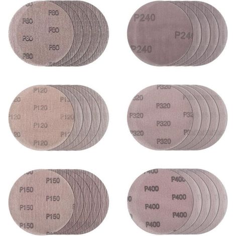 Disque Abrasif En Maille - 125 mm - Pour Ponçage Bois Métal Vernis - Grains 80 120 150 240 320 400 - Lot de 30 (1/4)