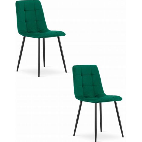 Fauteuil Kara - velours vert foncé x 2 (1/5)