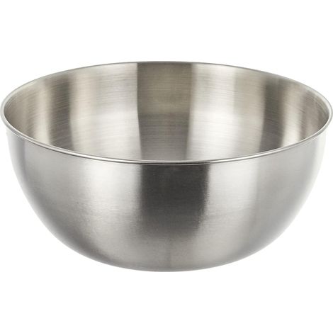 Un saladier en acier inoxydable, de 25 cm de diamètre et de grande capacité, convenant aussi bien à la cuisine qu'à la table à manger, et apportant une touche d'élégance. (1/5)