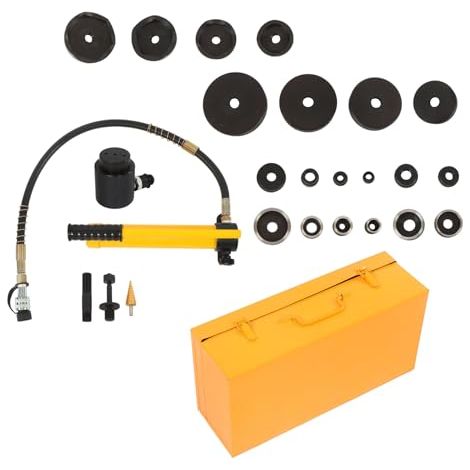 Kit de poinonnage hydraulique 15 tonnes professionnel robuste outil de poinonnage 1/2 à 4 pouces Ensemble de coupe-trous de conduit électrique avec 10 matrices pour panneaux électriques en (1/5)