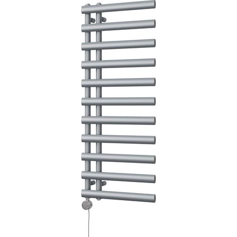 Elyan - Silver Electric Towel Rail H1238mm x W500mm 500w Thermostatic (1/3)