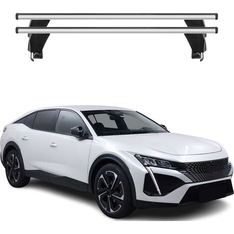OMAC Dachträger Querträger Alu für Peugeot 408 2022-2026 – Abschließbar – T-Nut – City-Crash-getestet – Max. 50 kg Silber (1/5)