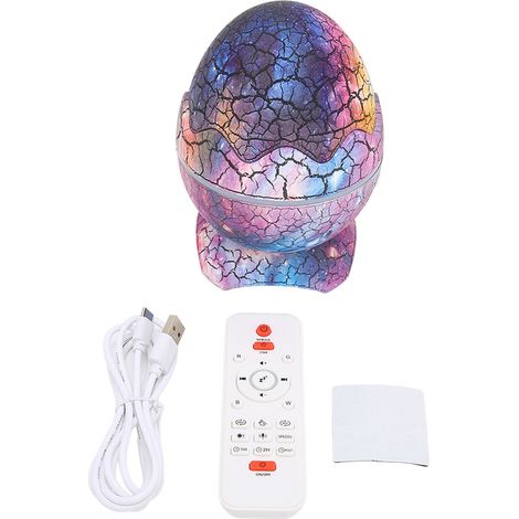 Lampe Projecteur LED Œuf de Dinosaure 3D Télécommande Musique Bluetooth Lumière Projection Chambre Café Bar Bleu Interstellaire (1/5)