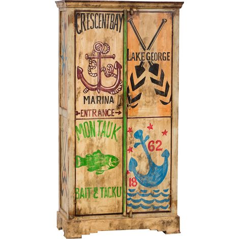 Solid wood made hand painted workshop cabinet marina