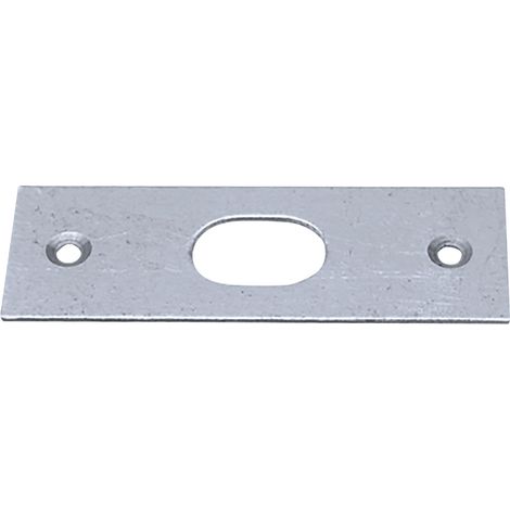 Riegelschließblech gerade, mit ovalem Loch, 75 x 26 mm, Stahl verzinkt Schliessblech