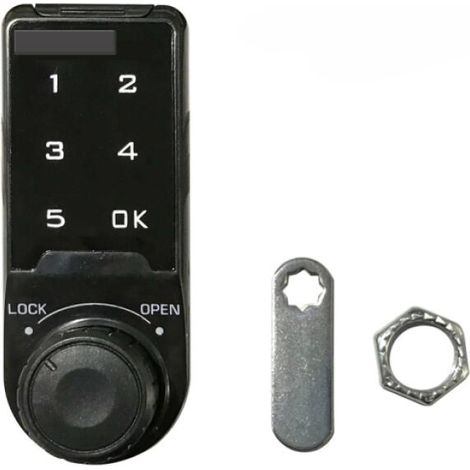 (L=30) Serrure de sécurité électronique, serrure à pêne dormant entrée sans clé mot de passe, à code tactile, clavier numérique, pour armoire, ac (1/5)