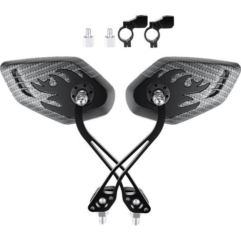 verstellbare und schwenkbare Fahrradspiegel aus Klarglas für den Lenker. Farbe: Schwarz. (1/5)