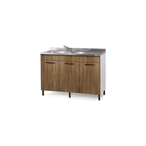 KIT CUCINA BASE 3 ANTE 120X50XH85 CM S/LAVELLO NOCE