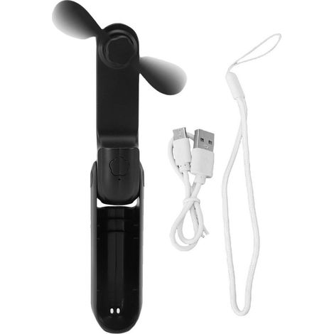 Ortviai Faltbarer, tragbarer Ventilator, 3 Geschwindigkeitsstufen, leise, USB-aufladbar, leicht (134 g) für Büro, Camping und den täglichen Gebrauch (1/5)