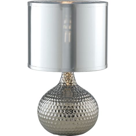 "Lampada da tavolo PULSAR in ceramica argentata"