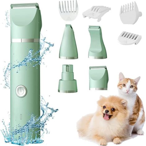 Tondeuse à poils pour chiens et chats, 4 en 1 rechargeable, électrique et silencieuse (1/5)