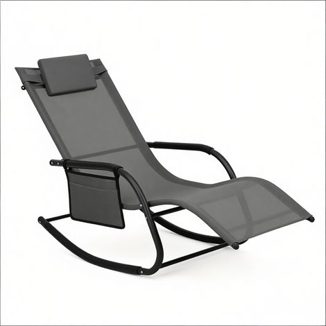 Chaise longue avec poche latérale,chaise longue de plage extérieure,chaise à bascule,siège incurvé (uniquement avec chaise à bascule)