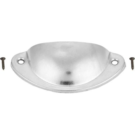 Bouton de tiroir/meuble en métal, poignée de style antique en forme de coquillage (argenté) (1/5)