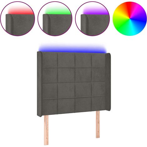 Maison Exclusive - Cabecero con LED de terciopelo gris oscuro 83x (1/5)