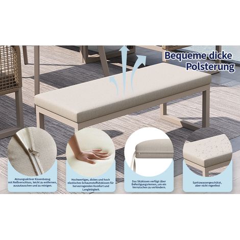 Set de meubles de jardin avec des coussins de siège et de dossier de haute qualité. Fauteuils de jardin pour 6 à 8 personnes. Ensemble de sièges fabriqués en rotin PE tressé. (1/5)