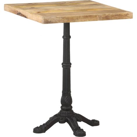 Table de bistro 60x60x77 Bois de manguier brut (1/5)