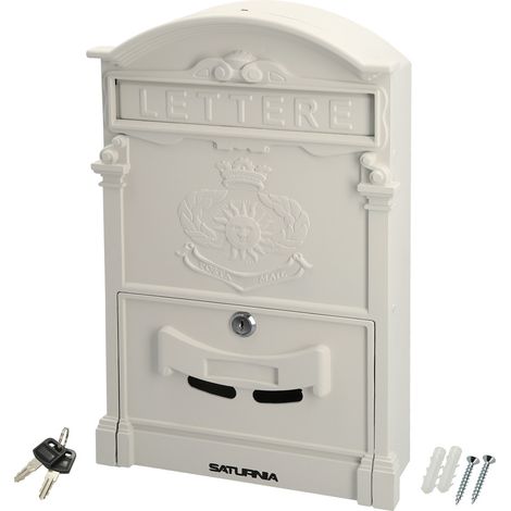 Cassetta postale da giardino Palace in alluminio pressofuso bianco 255 x 410 x 90 mm. (1/3)