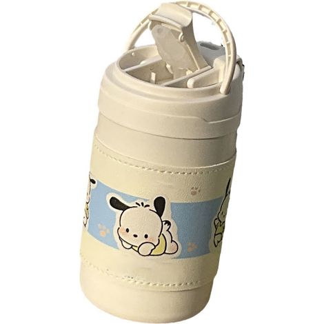 Isolierbecher aus Edelstahl, 500 ml, großes Fassungsvermögen, attraktives Design, tragbare Isolierwasserflasche mit Strohhalm (1/5)