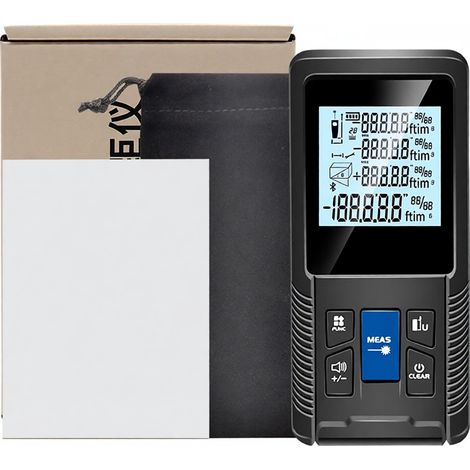 Télémètre Numérique Intelligent avec Mesure de Distance par Volume Continu, Calcul Surface et Formule Pythagore, Fonctions Réglables, Étanchéité IP54 (1/5)